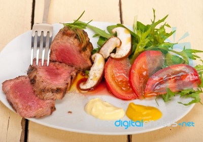 Beef Filet Mignon Grilled With Vegetables Stock Photo