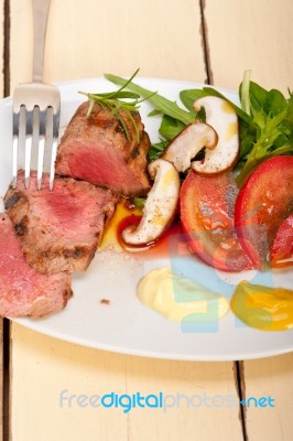 Beef Filet Mignon Grilled With Vegetables Stock Photo