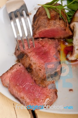 Beef Filet Mignon Grilled With Vegetables Stock Photo