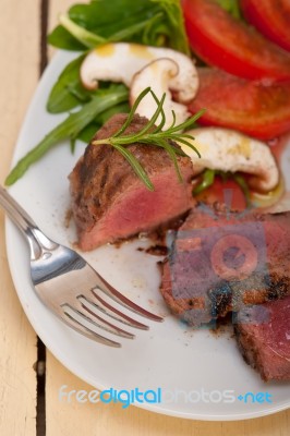 Beef Filet Mignon Grilled With Vegetables Stock Photo