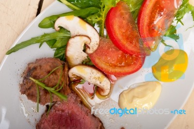 Beef Filet Mignon Grilled With Vegetables Stock Photo