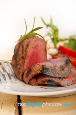 Beef Filet Mignon Grilled With Vegetables Stock Photo