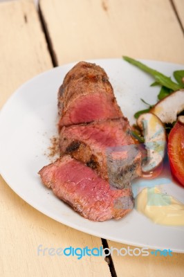 Beef Filet Mignon Grilled With Vegetables Stock Photo