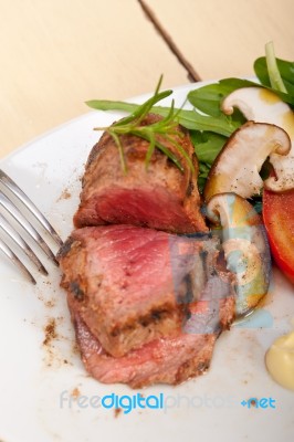 Beef Filet Mignon Grilled With Vegetables Stock Photo