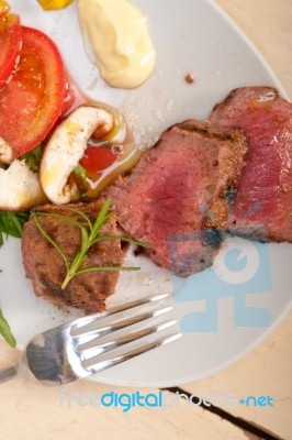 Beef Filet Mignon Grilled With Vegetables Stock Photo