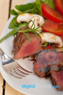 Beef Filet Mignon Grilled With Vegetables Stock Photo