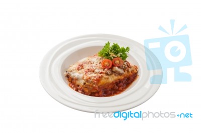 Beef Lasagna With Chesse Stock Photo