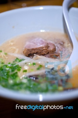 Beef Ramen Noodles Stock Photo