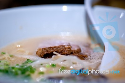 Beef Ramen Noodles Stock Photo