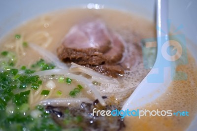 Beef Ramen Noodles Stock Photo