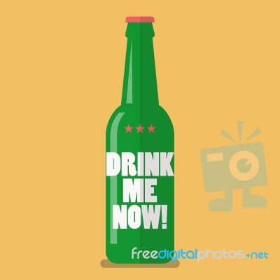 Beer Bottle Drink Me Now Stock Image