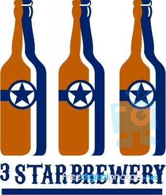 Beer Bottles Star Brewery Retro Stock Image