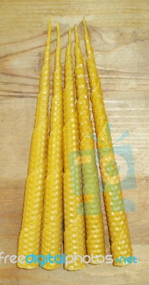 Beeswax Candles Stock Photo