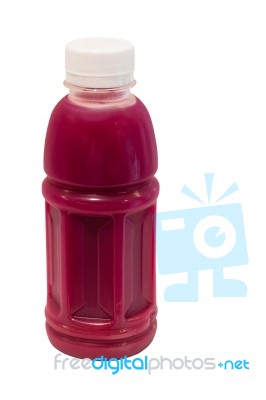 Beetroot Juice In Plastic Bottle Isolated On White Background Wi… Stock Photo