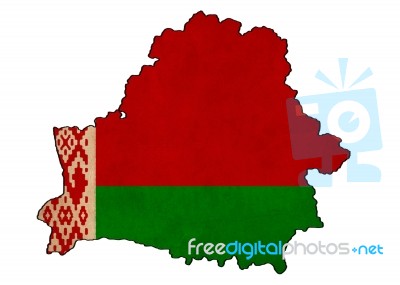 Belarus Map On Belarus Flag Drawing ,grunge And Retro Flag Serie… Stock Image