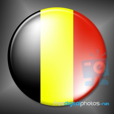 Belgian Badge Indicates Waving Flag And Badges Stock Image