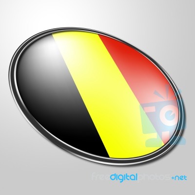 Belgian Badge Represents Waving Flag And Badges Stock Image