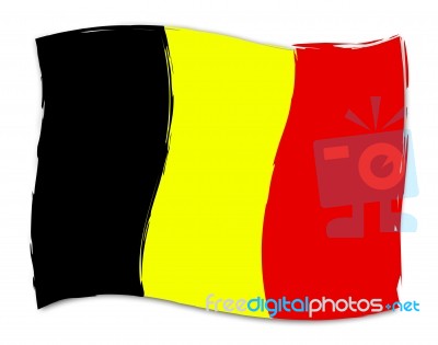 Belgian Flag Means Patriotism Europe And Patriot Stock Image