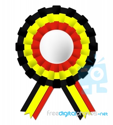 Belgian Rosette Shows Waving Flag And Belgium Stock Image