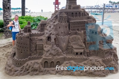 Benalmadena, Andalucia/spain - May 9 : Sand Sculpture At Benalma… Stock Photo