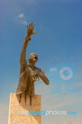 Benkos Bioho Monument In Main Square In San Basilio De Palenque Stock Photo