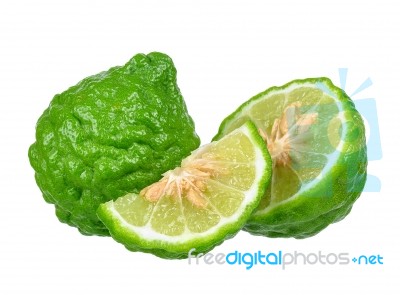 Bergamot Fruit Isolated On The White Background Stock Photo