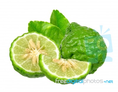 Bergamot Fruit Isolated On The White Background Stock Photo