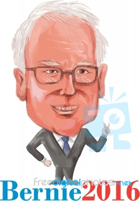 Bernie 2016 Democrat President Caricature Stock Image