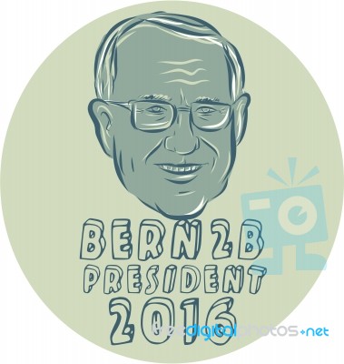 Bernie Sanders President 2016 Circle Stock Image