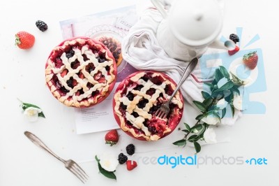 Berry Pies Stock Photo