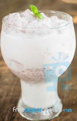 Berry Rice Milk Frappe Homemade Drink Stock Photo