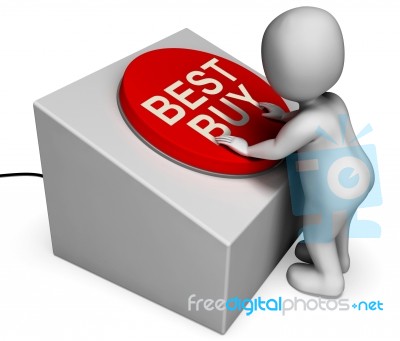 Best Buy Button Means Product Excellence And Quality Stock Image