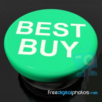 Best Buy Button Shows Promotion Offer Or Discount Stock Image