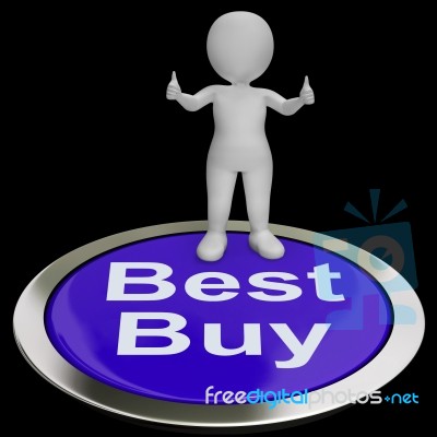 Best Buy Button Shows Quality Product Or Service Stock Image