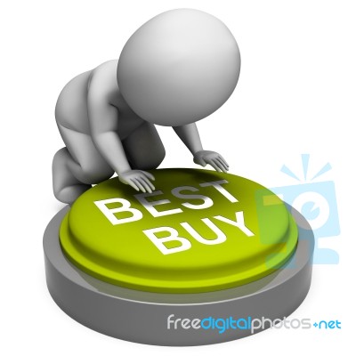 Best Buy Button Shows Superior Product Or Deal Stock Image