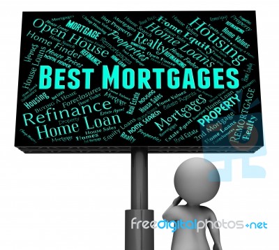 Best Mortgages Means Real Estate And Board 3d Rendering Stock Image