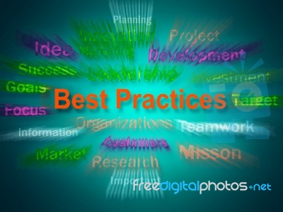 Best Practices Brainstorm Displays Optimum Business Procedures Stock Image