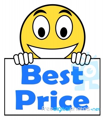 Best Price On Sign Shows Promotion Offer Or Discount Stock Image