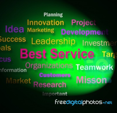 Best Service Words Shows Steps For Delivery Of Services Stock Image