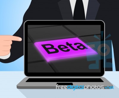 Beta Button Displays Development Or Demo Version Stock Image