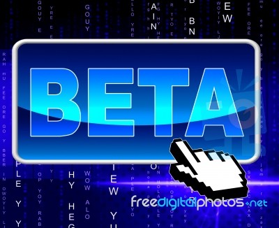 Beta Button Means World Wide Web And Network Stock Image