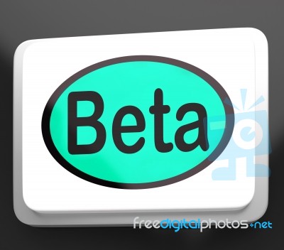 Beta Button Shows Development Or Demo Version Stock Image