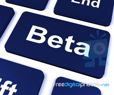 Beta Key Shows Development Or Demo Version Stock Image