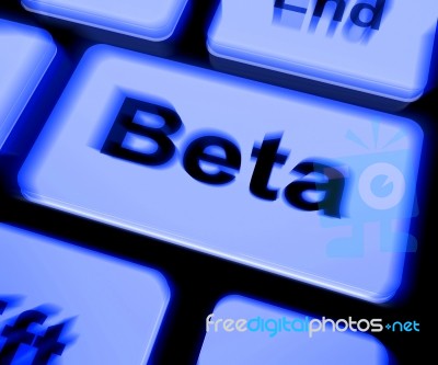 Beta Keyboard Shows Development Or Demo Version Stock Image