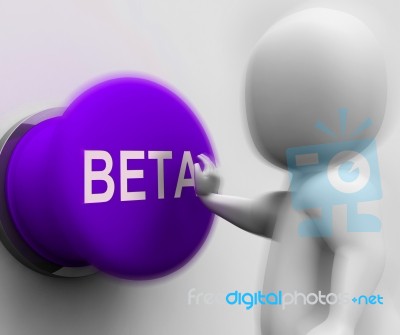 Beta Pressed Shows Software Trials And Versions Stock Image