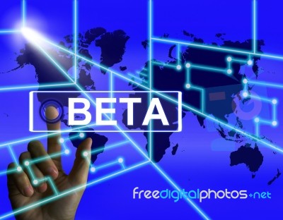 Beta Screen Refers To An International Trial Or Demo Version Stock Image