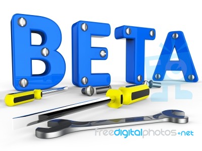 Beta Software Represents Trial Develop And Application Stock Image