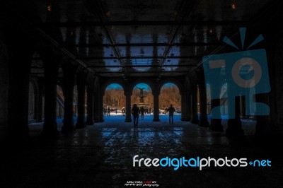 Bethesda Terrace And Fountain, Central Park, New York City, Ny Stock Photo