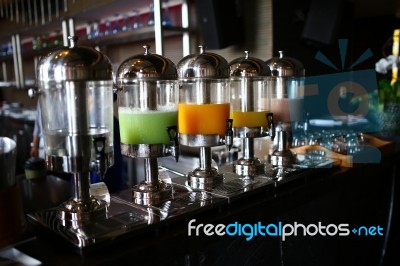 Beverage Buffet Line Stock Photo