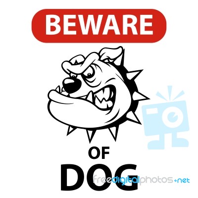 Beware Of Dog Sign Stock Image